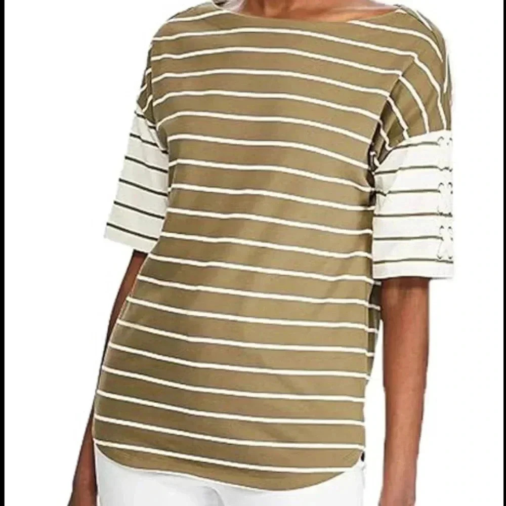 Lauren Ralph Lauren Womens Kalenka Cotton Lace-Up Top size XS